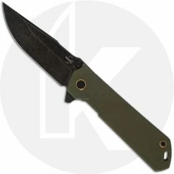 Boker Knives Boker Kihon Assisted G10 01BO164 - Lucas Burnley EDC - Dark Stonewash D2 Harpoon - Green G10 And Dark Stonewash SS - Assisted Flipper Folder