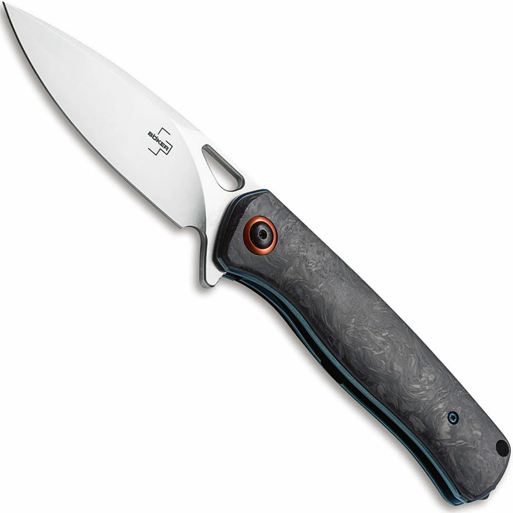 Boker Knives Boker Nebula 01BO319 - Satin D2 Spear Point - Patterned Carbon Fiber - Liner Lock - Flipper Folder