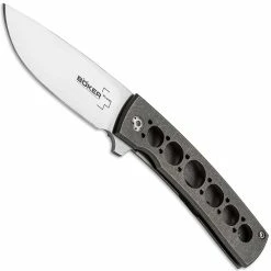 Boker Knives Boker Plus FR Flipper Folder, Drilled Titanium Handle, 01BO740