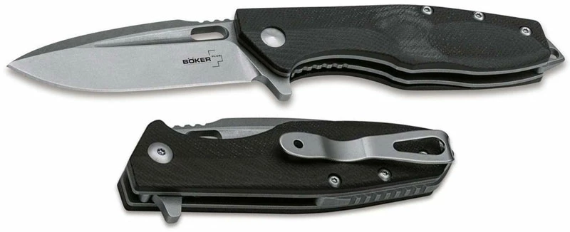 Boker Knives Boker Caracal Folder Mini 01BO756 Boris Manasherov EDC D2 Drop Point Flipper Folder Black G10 Handle - Image 2