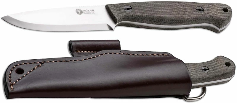 Boker Knives Boker Arbolito Bushcraft Micarta 02BA331 - N690 Drop Point Fixed Blade - Linen Micarta - Image 2