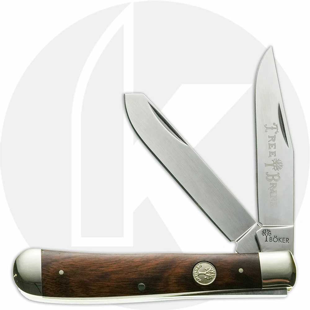 Boker Knives Boker Trapper Knife 110832 - D2 Steel Blades - Smooth Rosewood - German Import