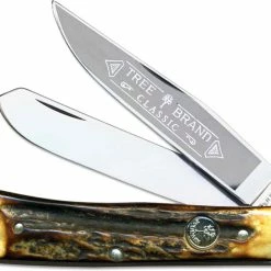 Boker Knives Boker Trapper Knife, Limited Stag With Blade Etch, BK-2525HHE
