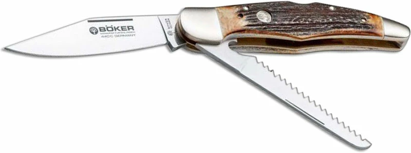 Boker Knives Boker Double Lock Folding Hunter, Stag, BK-4021