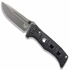 Benchmade Knives Benchmade Mini Adamas 273GY-1 Knife - Shane Sibert - Tungsten Grey CruWear Drop Point - Black G10 - AXIS Lock Folder - USA Made