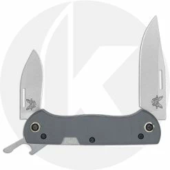 Benchmade Knives Benchmade Weekender 317 - S30V Clip Point And Spear Point - Cap Lifter - Cool Gray G10 - Slip Joint Folder - USA Made