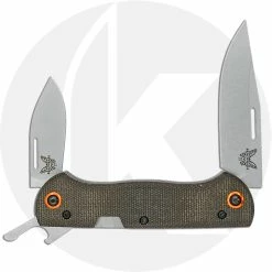 Benchmade Knives Benchmade Weekender 317-1 - S30V Clip Point And Spear Point - Cap Lifter - Dark Brown Canvas Micarta - Slip Joint Folder - USA Made
