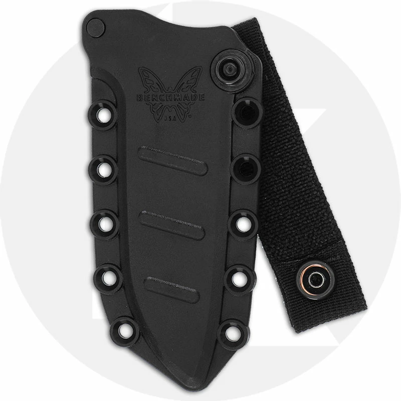 Benchmade Knives Benchmade Fixed Adamas 375BK-1 Knife - Shane Sibert - Single Piece Cobalt Black CruWear Drop Point - Black PIM Sheath - USA Made - Image 3