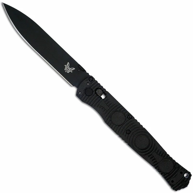 Benchmade Knives Benchmade SOCP Tactical Folder 391BK - Black Plain Edge D2 Spear Point - Black CF Elite - AXIS Lock Folder - USA Made