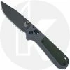 Benchmade Knives Benchmade Redoubt 430BK - Plain Edge - Black D2 Drop Point - Overlander Gray Grivory And Forest Green - AXIS Lock Folder - USA Made