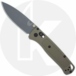 Benchmade Knives Benchmade Bugout 535GRY-1 Knife Gray Drop Point Ranger Green Grivory AXIS Lock Folder USA Made