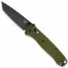 Benchmade Knives Benchmade Bailout 537GY-1 Knife - Plain Edge Gray M4 Tanto - Woodland Green Aluminum - AXIS Lock Folder - USA Made