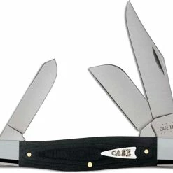 Case Knives Case Large Stockman Knife 27732 Black Micarta 10375SS