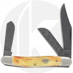 Case Knives Case Stockman Knife 02857 - Raindrop Damascus - Burnt Natural Bone - 6347 DAM - Discontinued - BNIB - LTD 500