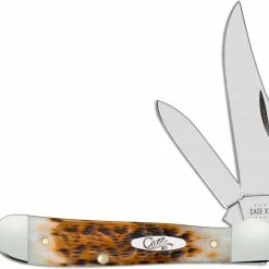Case Knives Case Copperhead Knife 30091 Amber Bone CV 6249CV