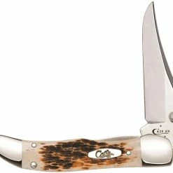 Case Knives Case Kickstart Mid Folding Hunter 03015 Amber Bone SS Assisted Open 61265ACSS