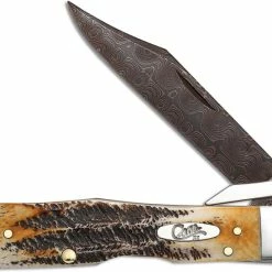 Case Knives Case Cheetah Knife 34801 Limited Damascus Blade BoneStag Handle 6.5111 1 / 2LDAM