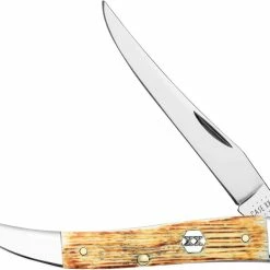 Case Knives Case Medium Texas Toothpick Knife 36724 Burnt Cream Bone 610094SS