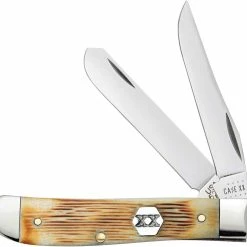 Case Knives Case Mini Trapper Knife 36725 Burnt Cream Bone 6207SS