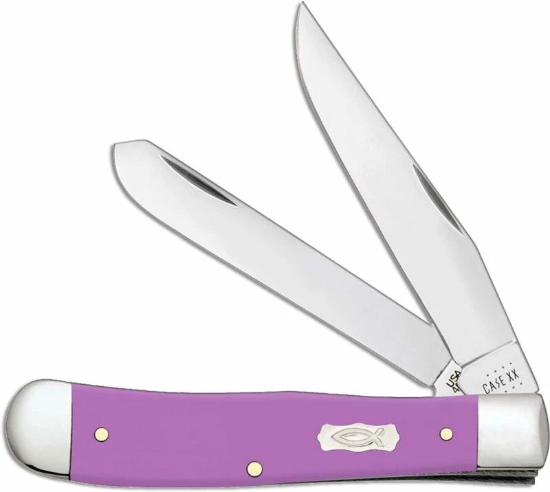 Case Knives Case Trapper Knife 39160 Lilac Ichthus 4254SS