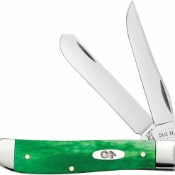 Case Knives Case Mini Trapper Knife 52824 Smooth Brilliant Green Bone 6207SS