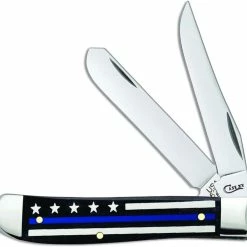 Case Knives Case Mini Trapper Knife 06568 Blue Line Stripes Of Service 6207SS