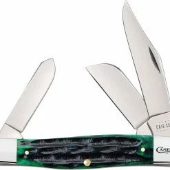 Case Knives Case Large Stockman Knife 75833 - Hunter Green Bone - 6375SS