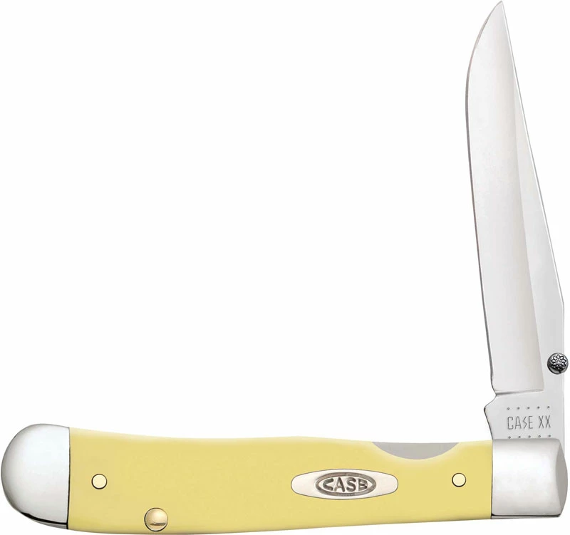 Case Knives Case Kickstart TrapperLock Knife 81094 Smooth Yellow SS 3154ACSS