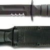 Ka-Bar Knives KA-1257, KA-BAR Short Black Utility, Part Serrated Edge, Leather