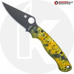 Spyderco Knives MODIFIED Spyderco Paramiliary 2 Knife - Black DLC - AWT Custom Agent Anodized Scales - 2