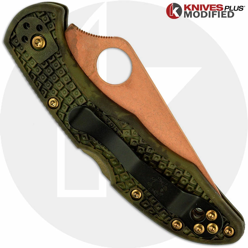Spyderco Knives MODIFIED Spyderco Delica 4 Knife - CopperWash - Zome Handle - Image 3