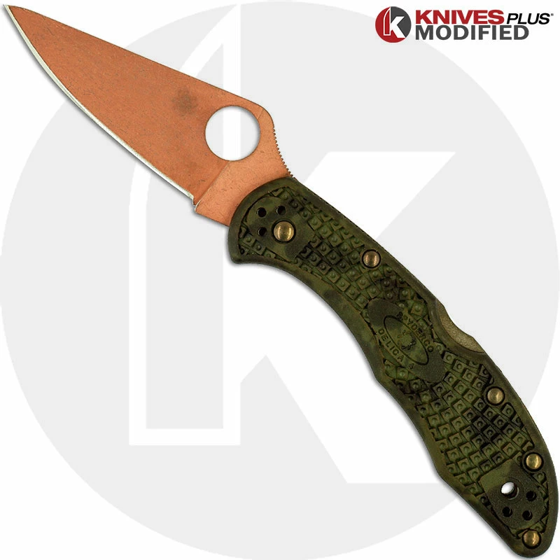 Spyderco Knives MODIFIED Spyderco Delica 4 Knife - CopperWash - Zome Handle