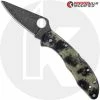 Spyderco Knives MODIFIED Spyderco Delica 4 Knife - Glow In The Dark Zome - Acid Stonewash