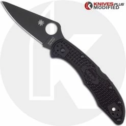 Spyderco Knives MODIFIED Spyderco S30V Delica - Blackout - Rit Dyed Handle