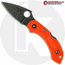 Spyderco Knives MODIFIED Spyderco Dragonfly 2 - ACID WASH - Orange Handle