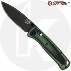 Benchmade Knives MODIFIED Benchmade Mini Bugout 533BK Knife + KP Contoured Black / Zombie Green G10 Scales