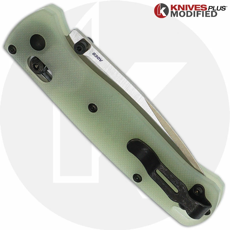 Benchmade Knives MODIFIED Benchmade Bugout 535 Knife + KP Jade G10 Scales + KP Black Thumbstud & Standoffs - Image 3