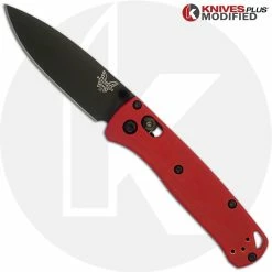 Benchmade Knives MODIFIED Benchmade Mini Bugout 533BK Knife + KP Contoured Red G10 Scales
