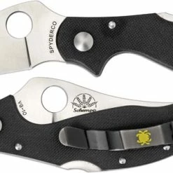 Spyderco Knives Spyderco Small Persian Folder 2 C105GP2 - VG-10 Upswept Blade - Black G10 - Discontinued Item - Serial Numbered - BNIB