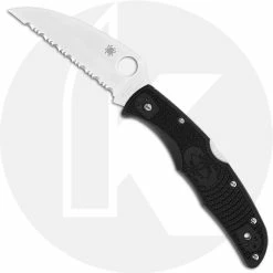 Spyderco Knives Spyderco C10FSWCBK Endura 4 Wharncliffe Knife, 3.78 Inch Serrated Wharncliffe Blade, Black FRN Handle