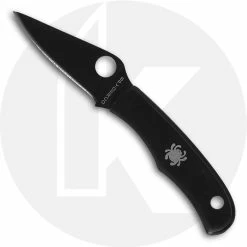 Spyderco Knives Spyderco Bug Slip Joint Knife - C133BKP - Black 3Cr13 Drop Point - Black Stainless Steel - Key Ring Hole