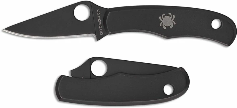 Spyderco Knives Spyderco Bug Slip Joint Knife - C133BKP - Black 3Cr13 Drop Point - Black Stainless Steel - Key Ring Hole - Image 4