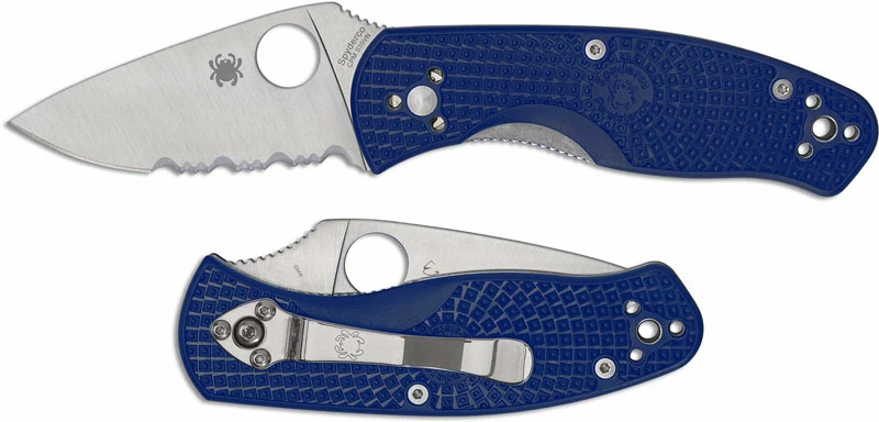 Spyderco Knives Spyderco Persistence Lightweight CPM S35VN C136PSBL - Part Serrated - Blue FRN - Liner Lock Folder
