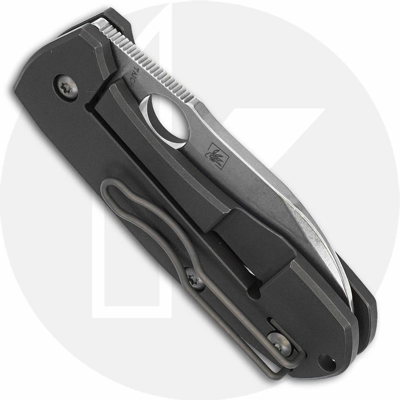 Spyderco Knives Spyderco Techno 2 C158TIP2 Marcin Slysz EDC Sheepfoot Blade Ti Handle RIL Folding Knife - Image 3