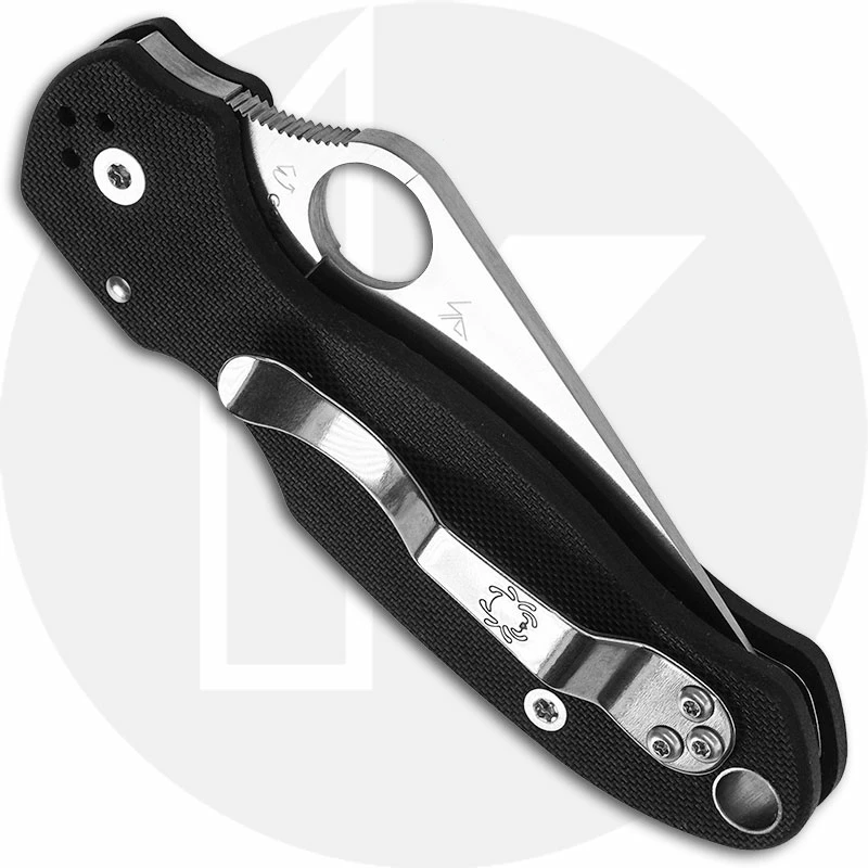 Spyderco Knives Spyderco C223GS Para 3, Serrated Compression Lock, Black G-10 Folding Knife - Image 3