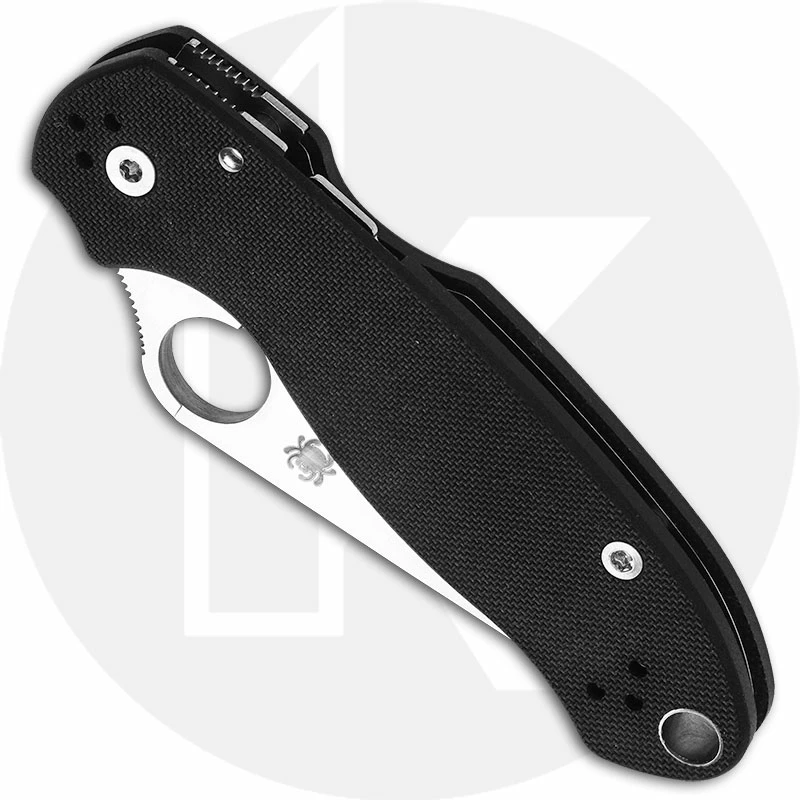 Spyderco Knives Spyderco C223GS Para 3, Serrated Compression Lock, Black G-10 Folding Knife - Image 2
