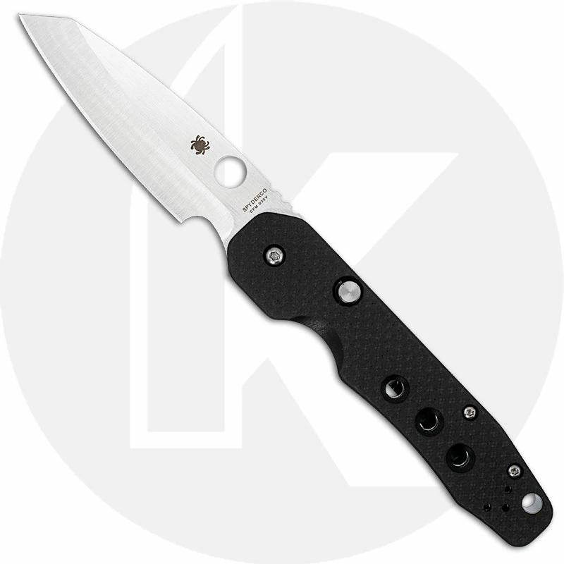 Spyderco Knives Spyderco Smock C240CFP Knife Kevin Smock EDC Clip Point With Flipper Tang Carbon Fiber G10 Compression Lock Folder