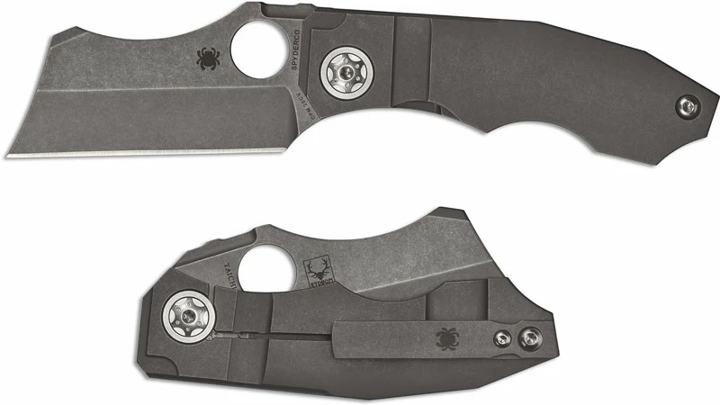 Spyderco Knives Spyderco Stovepipe C260TIP - Dark Stonewash Cleaver - Dark Stonewash Ti - Reeve Integral Lock Folder