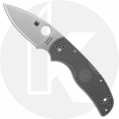 Spyderco Knives Spyderco C41PGY5 Native 5 Knife, 2.95 Inch Maxamet Steel Blade, Gray FRN Handle