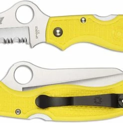 Spyderco Knives: Spyderco Atlantic Salt Knife, Yellow Handle Serrated, SP-C89SYL
